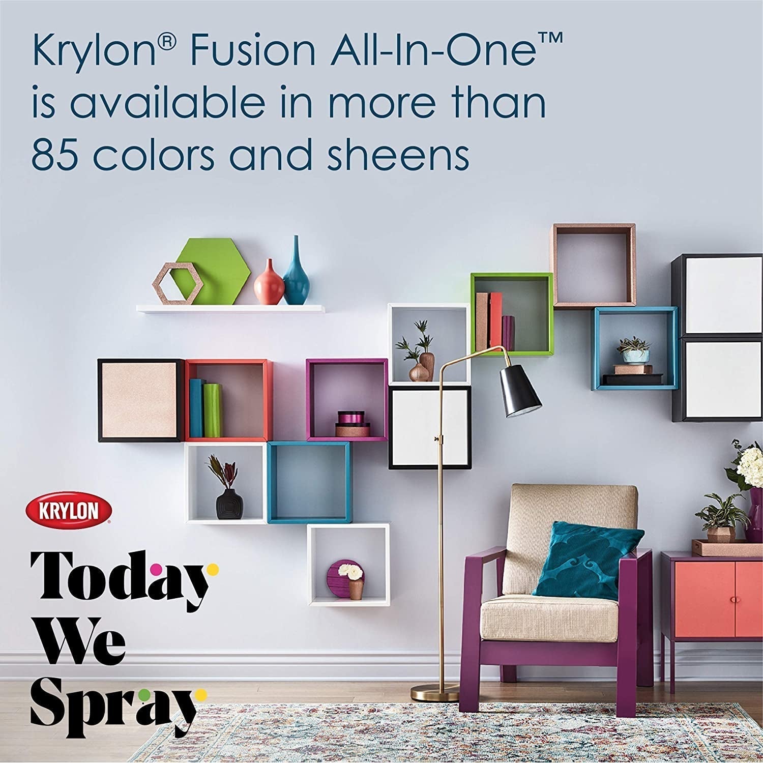 Fusion All-In-One Adhesive Spray Paint for Indoor/Outdoor Use, 12 Oz, Aluminum